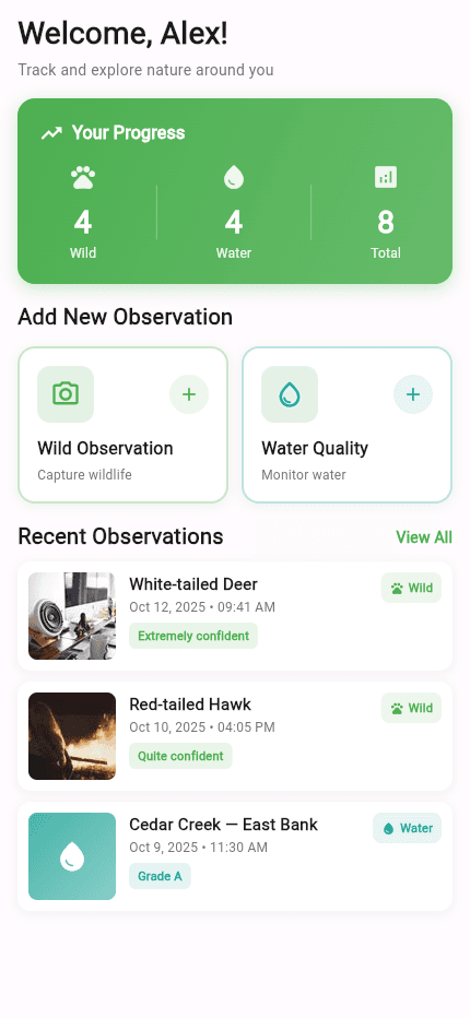 Wild Snap — app screenshot
